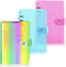 Outus 3 Pieces Clear A6 Binders - Colorful Soft PVC 6-Ring Binder Cover for Office (Rainbow, Blue, Pink)