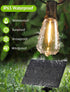 48FT Dimmable 15+1 ST38 Bulbs 3 Larkvue Solar String Lights Outdoor with Remote, Waterproof Patio Lights with LED Modes