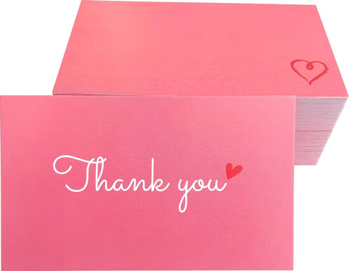 RXBC2011 100 Little Thank You Cards Gold Heart Design Bulk Thank you