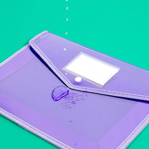 HOUYEE 10 Pieces Plastic Envelope Expanding File, Folder with Snap Closure and Pocket, Fit for US Letter Size & A4
