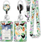 Gctriki ID Badge Holder with Lanyard, Cute Flower Chickens Lanyard for Keys, Funny Retractable Badge Reel
