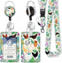 Gctriki ID Badge Holder with Lanyard, Cute Flower Chickens Lanyard for Keys, Funny Retractable Badge Reel