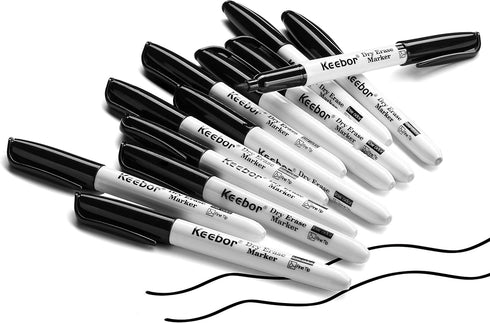 Basic Fine Tip Dry Erase Markers, Black, 72 Count Low-Odor Whiteboard Markers Bulk for Office Supplies