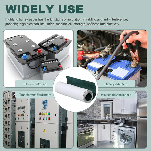 Electrical Insulating Adhesive Paper, 0.2mm Thickness, 200mm Width, 9.9 ft Length, Green Battery Pack Insulator Film