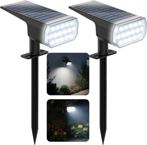 Solar Lights Outdoor Waterproof, 3 Lighting Modes Solar Spot Lights Outdoor, LED