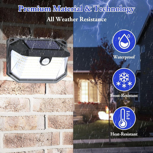 4-Pack 3 178 Solar Wall Lights Outdoor with Modes & Reflector, Waterproof Bright LEDs Motion Sensor Security Lights