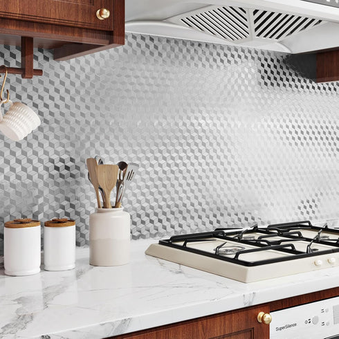 WESTICK Stainless Steel Contact Paper 80 x15.75 Oil Proof Stainless Steel Wallpaper Peel and Stick Kitchen Wallpaper Heat Resistant Silver Contact Paper for Countertops Waterproof Cabinet Appliance by WESTICK