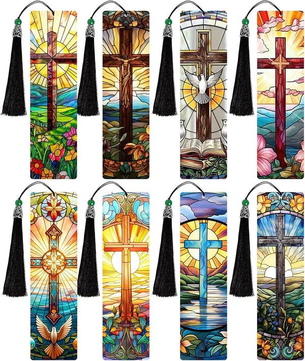 HTTDMY 8PCS Diamond Painting Art Bookmarks,Cute Acrylic Bookmarks Crafts Kits Gifts with Pendants