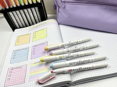 Zebra Pen Mildliner Double-Ended Highlighter Set, 10-Pack, Assorted Neutral and Gentle Ink Colors, No Bleed