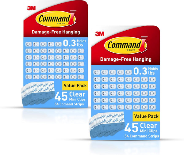 Command Indoor Mini Light Clips, Damage Free Hanging Christmas Lights, Mini Wall