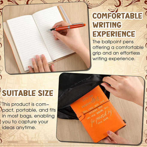 Panitay 20 Pcs Employee Appreciation Gifts, Leather Journal with Pens, 10 Travel Journals with Pockets for Office