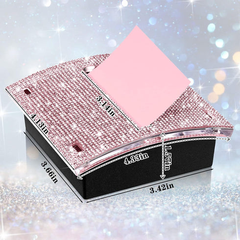 Eersida 4 x 4 Inches Rhinestone Self Stick Note Pad Holders, Memo Sticky Dispenser for Office Home Desk Supplies
