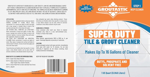 Super Duty Degreaser Heavy Duty Tile & Grout Cleaner Concentrated Phosphate Free Non-Corrosive Formula for Kitchen