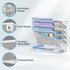 Wall Mounted File Organizer, 5-Tier Desk Organizer with 4 Pen Holders, Mesh Accessories for Office Supplies, White