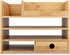 Navaris Bamboo Desk Organizer, Wood Desktop Storage Drawers for Organizing Stationery and Documents