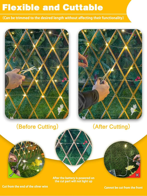 4 Pack 60 20FT LED Fairy Lights Battery Operated with Timer, Waterproof Twinkle Lights Indoor Outdoor, Cuttable String