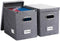 PRANDOM File Organizer Box Set of 2, Collapsible Decorative Linen Filing Storage with Lids, Office Cabinet Letter Size