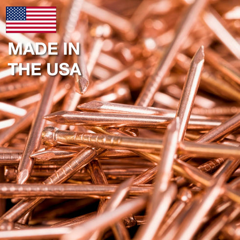 50 Pack 2 Inch USA MADE Copper Nails, Solid Pure Copper Roofing Finish Spikes for Furniture and Boat