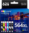 GPC Image Compatible 564XL Ink Cartridge Combo Pack for HP Printers, Replacement for Photosmart 7510 7515 (6 Pack)