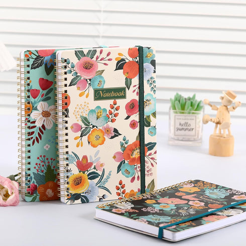 Notebook - 3 Pack A5 Lined Journal Notebooks, 8.3'' x 6'' Spiral Notebook, Thick Paper, Classic College Ruled for
