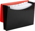 Smead Poly Expanding File, 6 Dividers, Flap and Cord Closure, Letter Size, Wave Pattern Red/Black