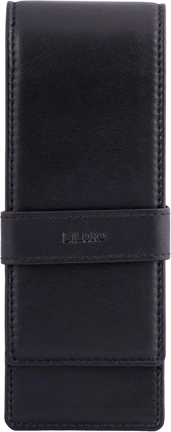 Leather Triple Pen Case Pencil Pouch Holder for Three Fountain Ballpoint Rollerball Pens and Pencils