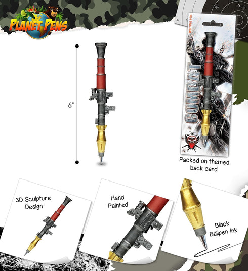 Planet Pens RPG Rocket Grenade Novelty Pen - Cute Funny Pens for Kids, Teens and Adults, Fun Cool Ball Point Pen