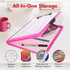 Dexas Slimcase 2 Plastic Clipboard with Storage, Neon Pink, A4 Holder for Office Supplies