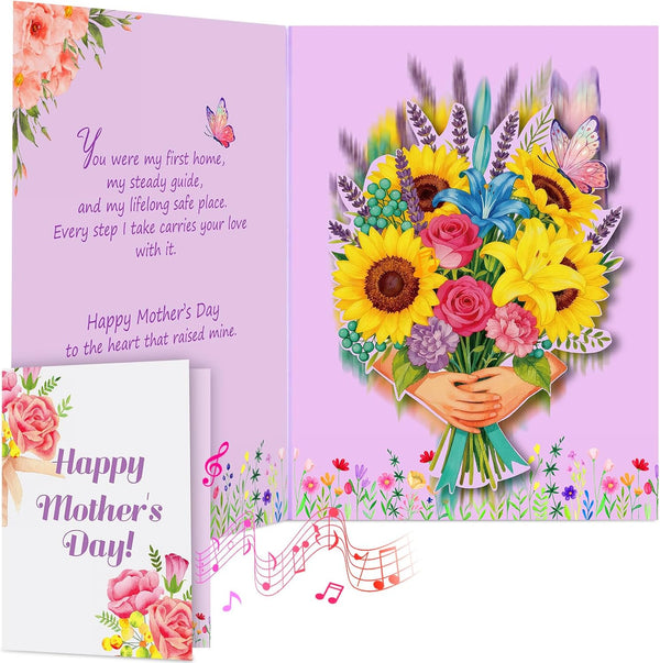 Mothers Day Card with Sound & Motion, Musical Sunflower Bouquet Mother's Day