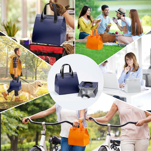 100 9.5 6 10 Pcs Insulated Take Away Bags, Disposable Lunch Bags For Food Takeaways, Coffee, Milk Tea, Seafood, Pizza