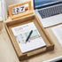 Fulmoon 3 Pcs Stackable Wood Letter Tray, A4 Size Desk Organizer for Office Documents, Desktop Mail Storage