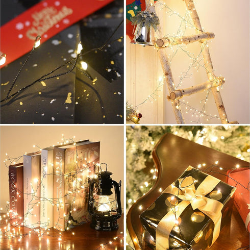 500 42Ft Dailyart Plug in Led Fairy Lights with Remote Fairy Lights with Timer Waterproof for Bedroom Wreath Party