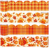 Whaline 131.2ft Fall Bulletin Board Borders, Pumpkin Maple Leaf Plaid Die-Cut Trim for Autumn Thanksgiving Decoration