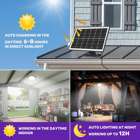 VOPHICHO 244 360 5 (1) Solar Shed Light Outdoor Indoor, Upgrade LED Lighting Motion Sensor Pendant Light, Waterproof