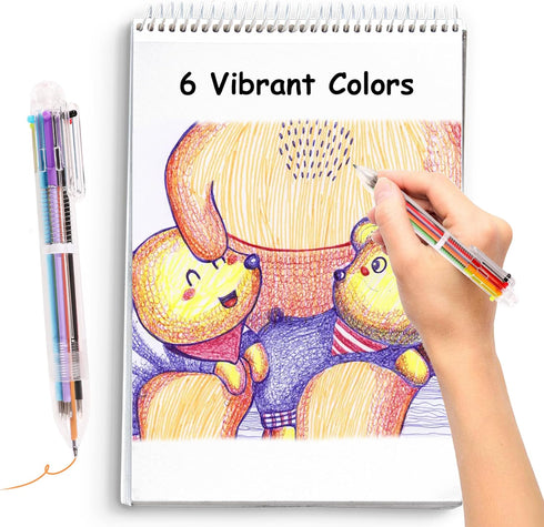 Ballpoint Pens 24 PCS 0.5mm Multicolor 6-in-1 Ballpoint Pens for School Supplies, Birthday Party Favors, Gifts for Kids