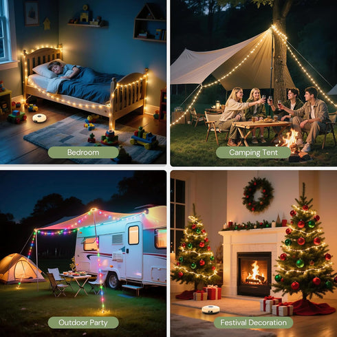 4 1 32.8FT 8 L LOHAS LED Upgraded Camping String Lights, in Quick Recovery Waterproof Camping Lights, with Lighting