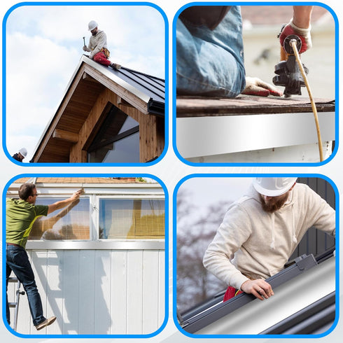(8" 50') Aluminum Roof Flashing Roll - Sealing Windows, Doors, Siding & Roofing Ideal for Moss & Mildew Prevention x