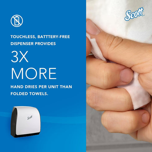 (47091), 12.65" 13.02" 7.18" 1) Scott Slimroll Manual Towel Dispensers White, for Orange Core Scott Slimroll Towels, x