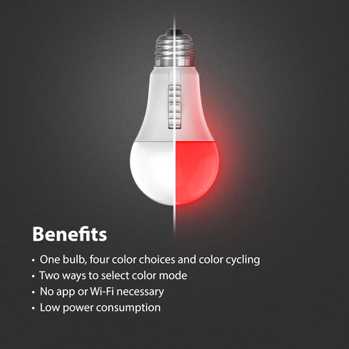 Feit Electric A19 LED Color Changing Light Bulb, 60W Equivalent, E26 Medium Base, 15 Year Life