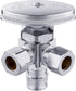 EFIELD Multi-Turn Dual Outlet Angle Stop Valve, 1/2" Expansion PEX-A Pipe Inlet x (3/8 inch x 3/8 inch) Compression