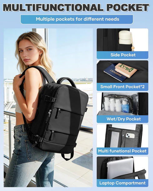 VGCUB Backpack Vacpack Daypack Backpacks Vacuum Travel with Pump System Storage Compression Carry on Laptop Work