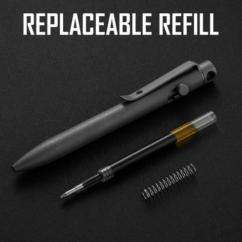 KeyUnity KP03SW Bolt Action Pen with Clip, Titanium Alloy EDC Pocket Pen for Everyday Carry