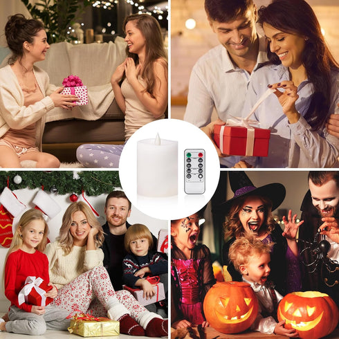 34'' 1-Pack) Flameless Candles with Flickering Flame & Remote Timer - Battery Operated LED Pillar Candles,Realistic