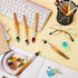 Outus Bamboo Brush Shape Ballpoint Pen - 30 Pieces Novelty Retractable Paintbrush Ink Pens for Art Activities