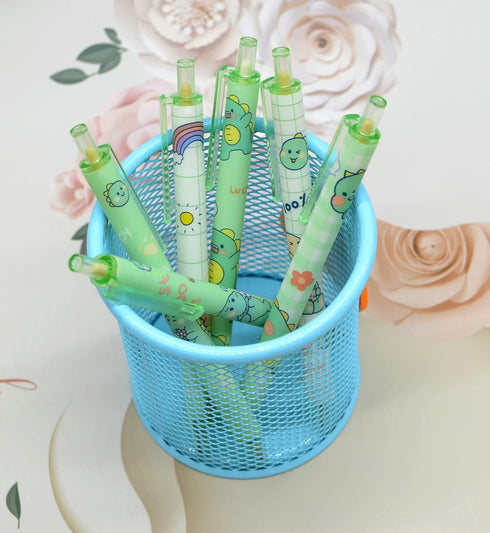 YYaaloa 12pcs Cute Dinosaur Pens, Black Gel Ink, Retractable 0.5mm Gel Pens