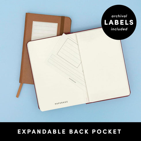 PAPERAGE Lined Pocket Journal Notebook, 2 Pack, Black, 160 Pages, Small 3.6 x 5.6 inches, Hardcover