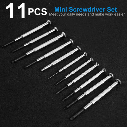 Jotyua 11 Set, Set, Pcs Small Precision Screwdriver Tiny Screwdriver Mini Screw Driver Kit with Slotted and Phillips