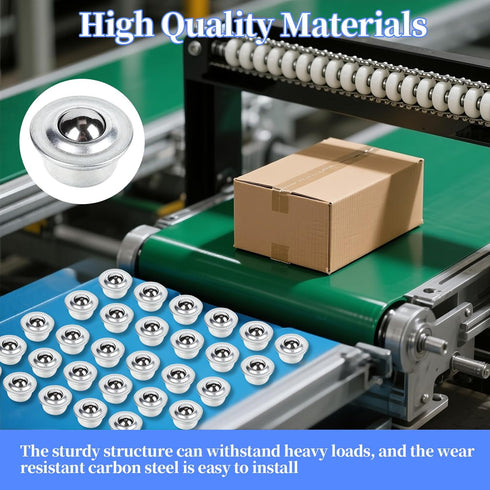 2 MULE TEAM 100PCS 5/8" CY-15H 44lbs Roller Ball Transfer Bearings, Carbon Steel Ball Bearings Rollers, Ball Transfer