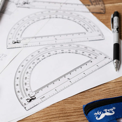 Mr. Pen Protractor, 6 Inches, Pack of 3 for Precise Measurements