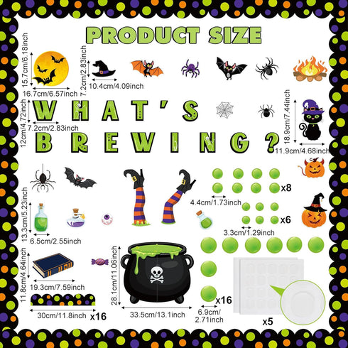 Pasimy Halloween Bulletin Board Decorations Set, Classroom Decor with Spider Bat Ghost Pumpkin Cutouts for School